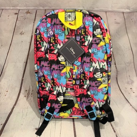 Disney Mickey Mouse Rafael Faria Bright Retro All Over Print Large Backp… main image 4